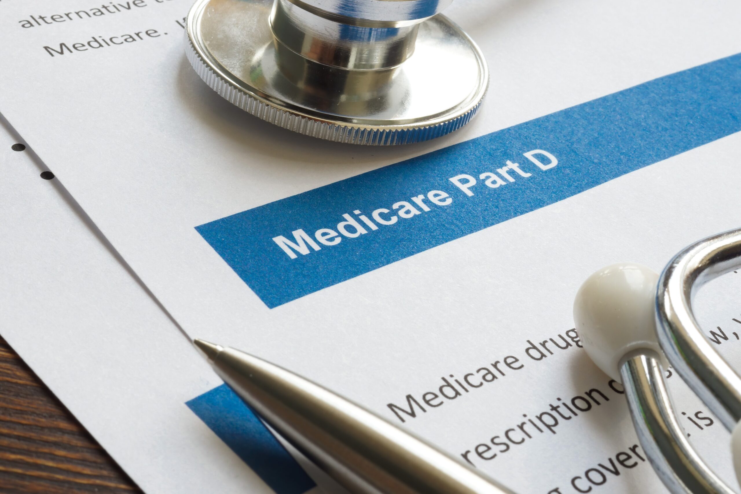 Stethoscope with medicare part D drug coverage info and pen. Medicare Part D